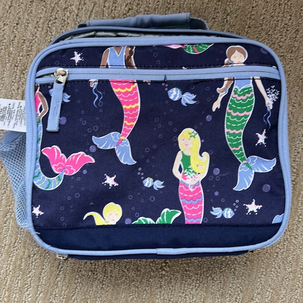 Pottery barn kids cold pack navy mermaid lunch bag